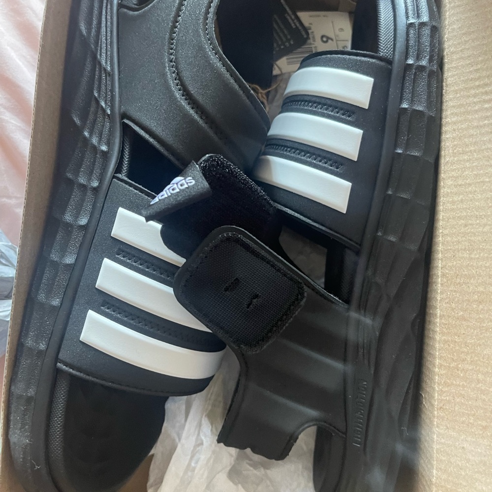 Adidas sandals.
